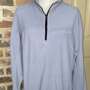 SEVEN APPAREL Mens Gray 1/4 Zip Fleece Pullover Black Zip Toggle Waist Sz M
